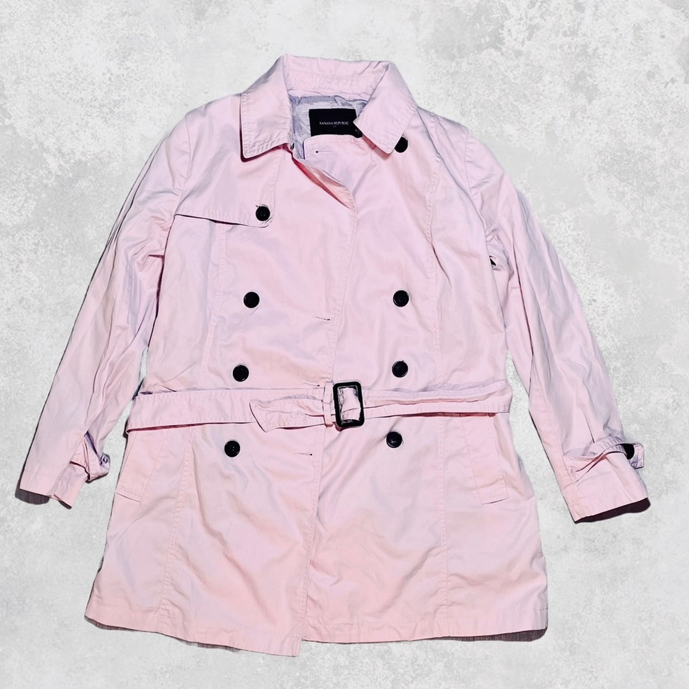 Banana Republic pink trench coat with belt #trenchcoat #BananaRepublic
